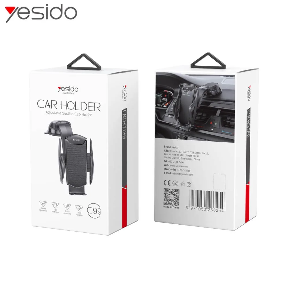 Support Smartphone pour Voiture Yesido C99 Noir — vue 3
