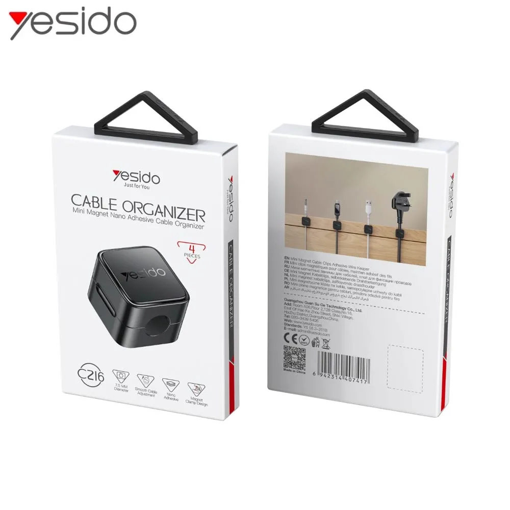 Organisateur de Câble Yesido C216 x4 Noir — vue 3