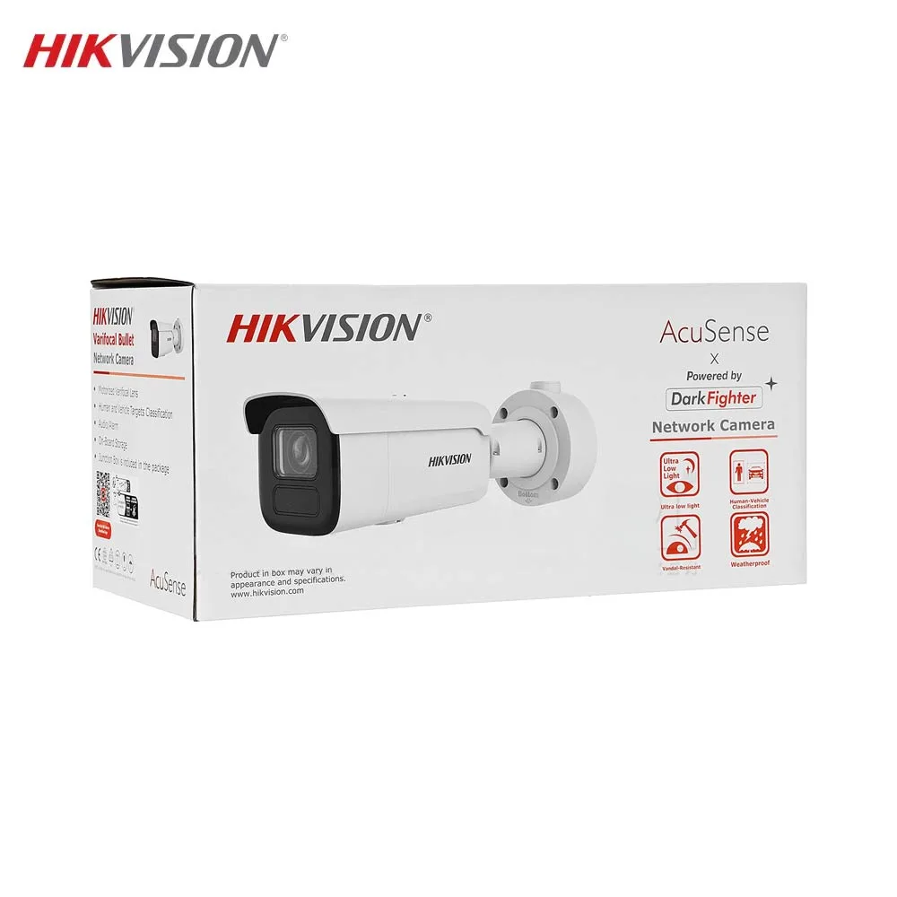 Caméra de Surveillance avec IA Hikvision Bullet 4MP DarkFighter & AcuSense Blanc — vue 3