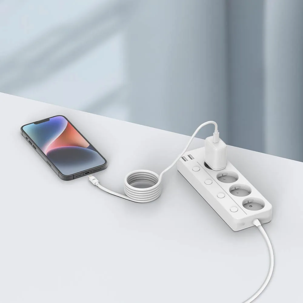 Câble Data USB-C vers Lightning CONNECT 27W Magnétique (1m) Blanc — vue 2