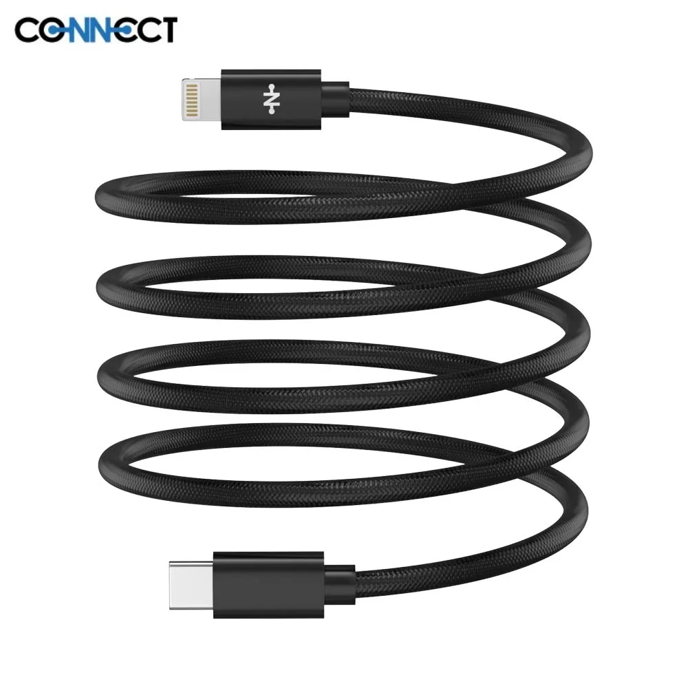 Câble Data USB-C vers Lightning CONNECT 27W Magnétique (1m) Noir