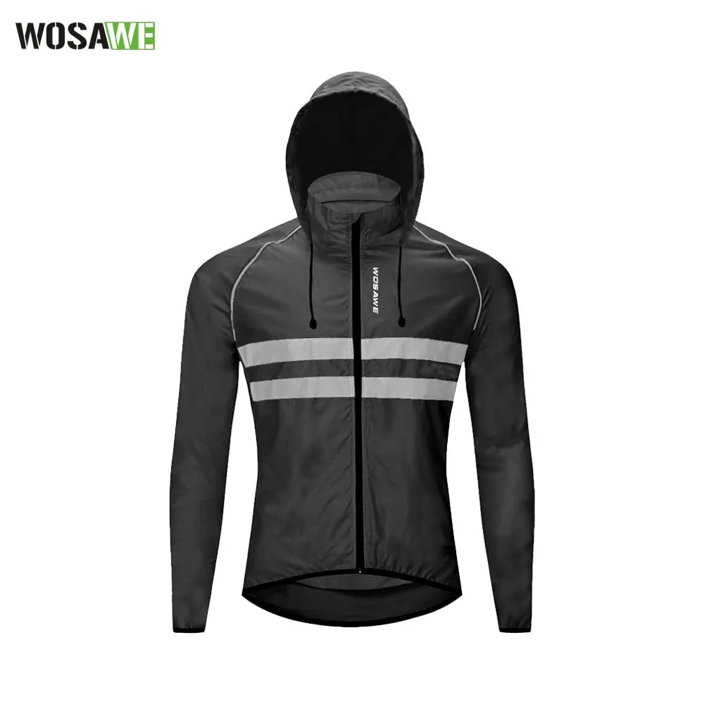 Veste Réfléchissante Coupe-Vent WOSAWE BL225 avec Bandes Réfléchissantes (Taille M) Noir
