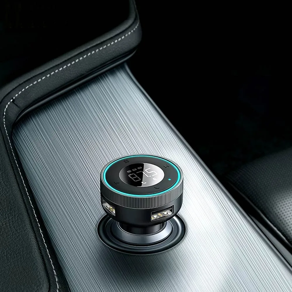 Transmetteur FM Bluetooth & Chargeur Voiture Baseus Noir — vue 2