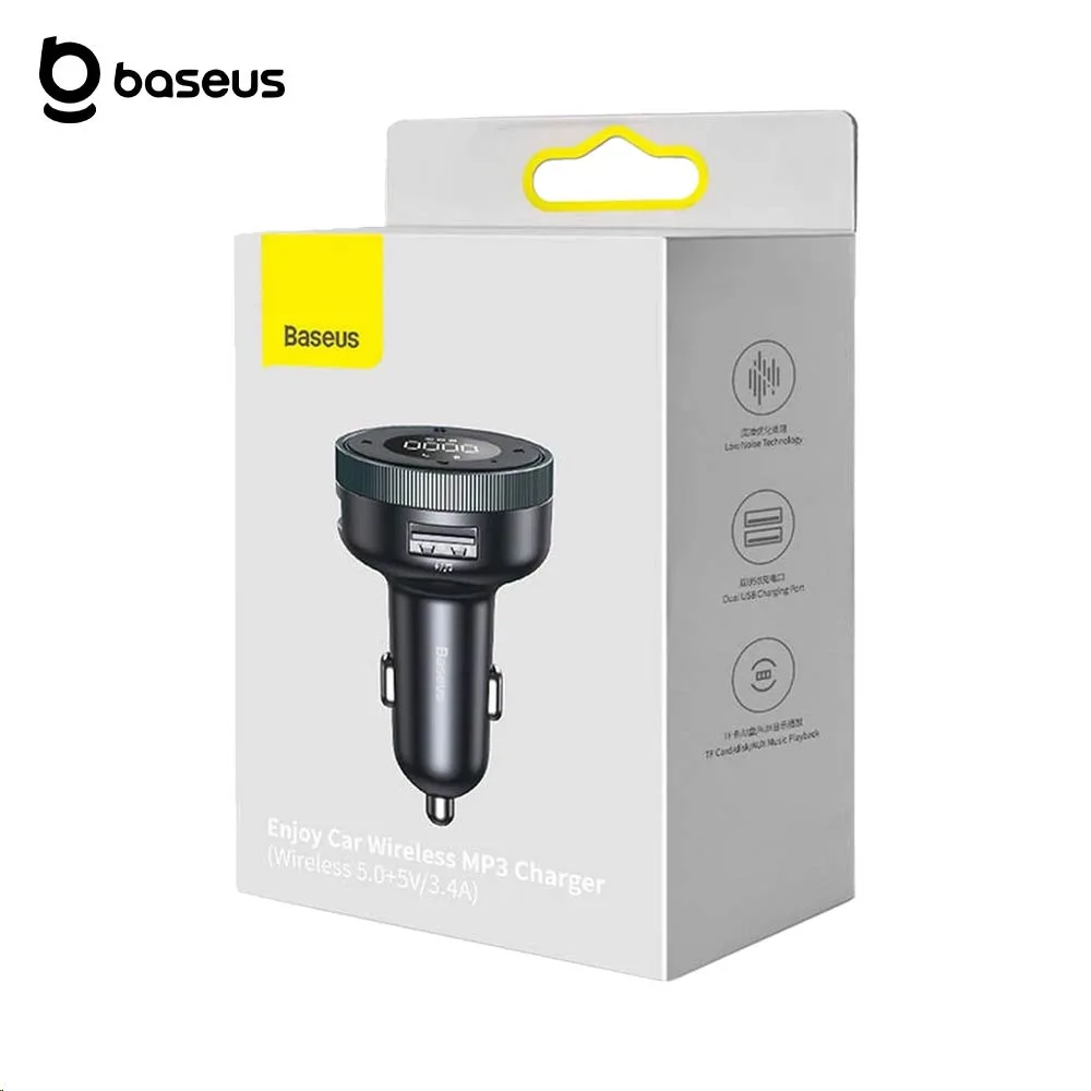 Transmetteur FM Bluetooth & Chargeur Voiture Baseus Noir — vue 3