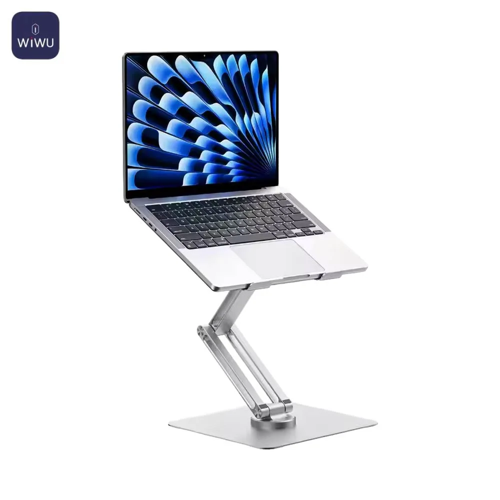 Support pour Ordinateur Portable Wiwu S801 Rotatif & Pliable Argent — vue 2