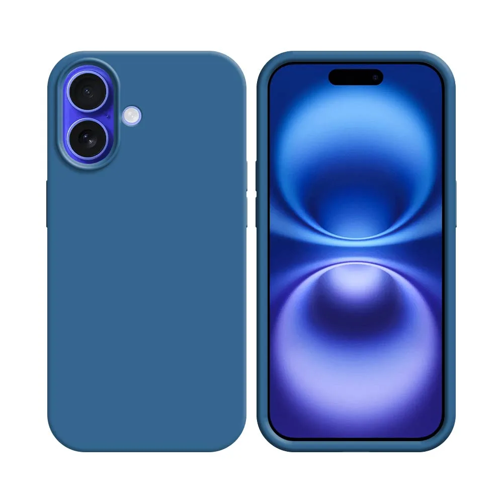 Pack de 10 Coques Silicone Compatible pour Apple iPhone 16 Plus Bulk Bleu Marine