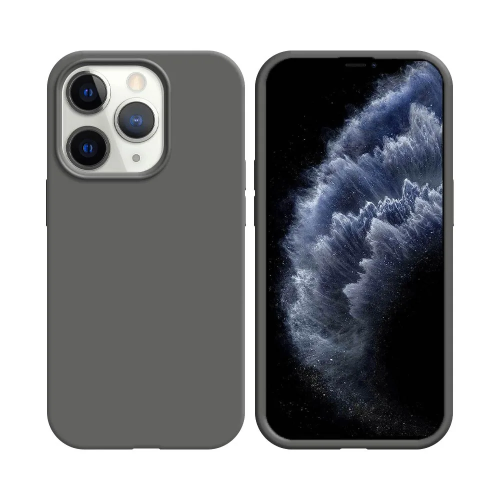 Coque Silicone Compatible pour Apple iPhone 11 Pro Gris Foncé — vue 2