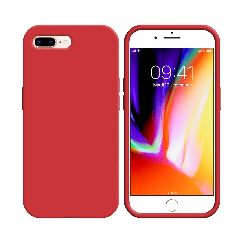 Coque Compatible pour Apple iPhone 7 Plus & 8 Plus Rouge