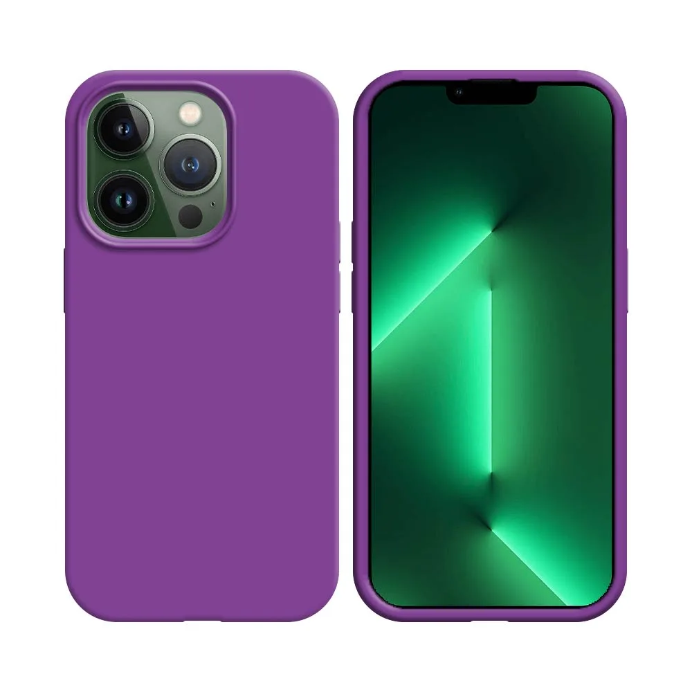 Coque Silicone Compatible pour Apple iPhone 13 Pro Mauve