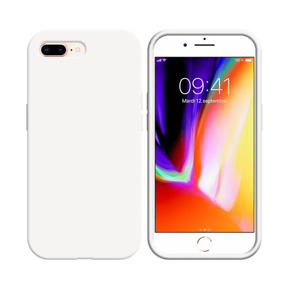 Coque Compatible pour Apple iPhone 7 Plus & 8 Plus Blanc