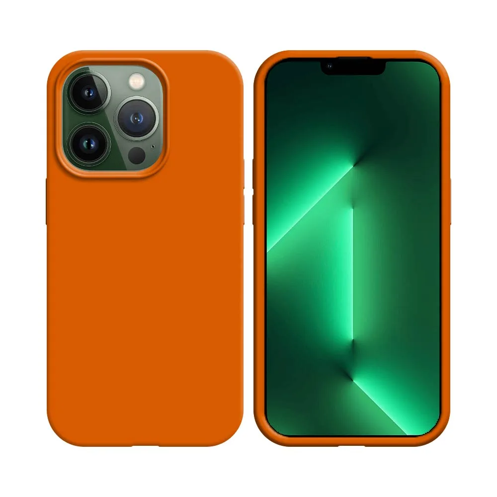 Coque Silicone Compatible pour Apple iPhone 13 Pro Max Orange