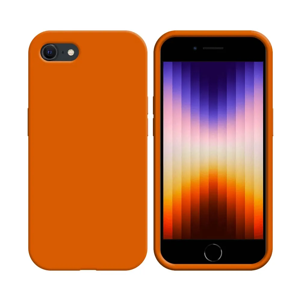 Coque Silicone Compatible pour Apple iPhone 7, 8, SE 2 & SE 3 Orange