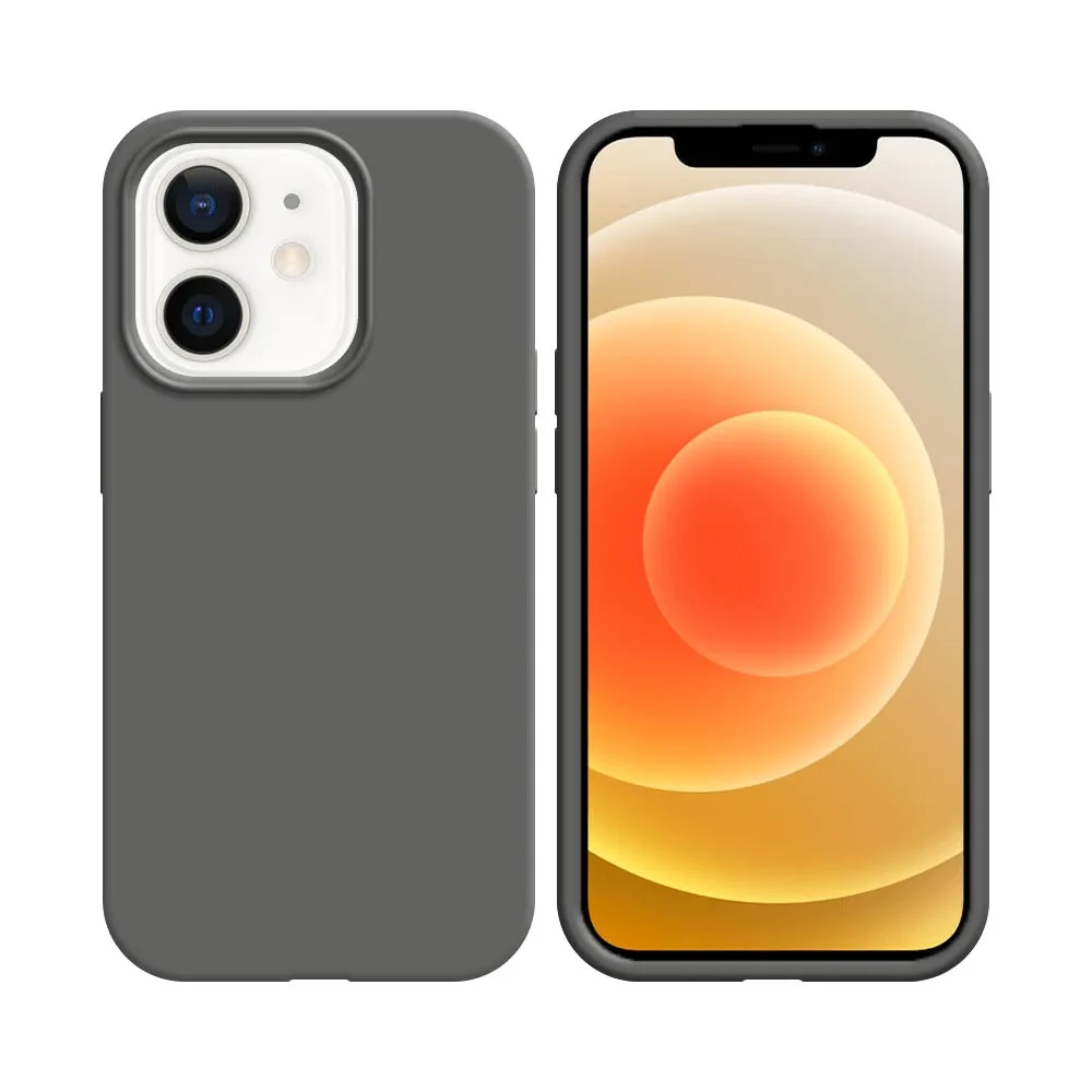 Coque Silicone Compatible pour Apple iPhone 12 Mini Gris Foncé