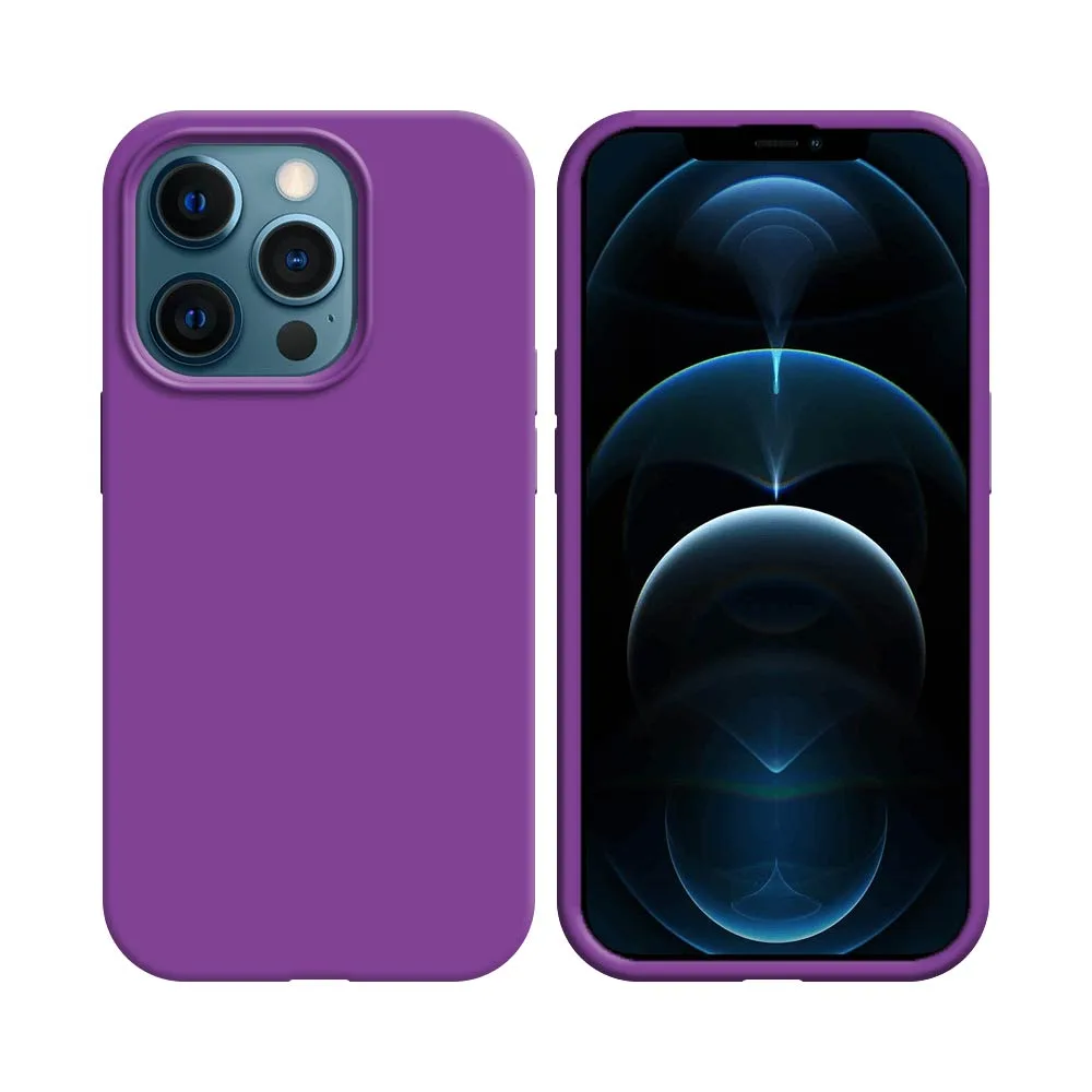 Coque Silicone Compatible pour Apple iPhone 12 & 12 Pro Mauve
