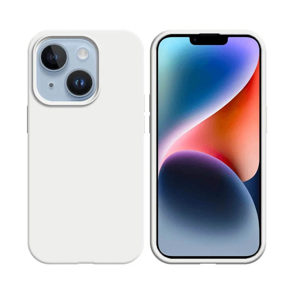 Coque Silicone Compatible pour Apple iPhone 14 Blanc — vue 2