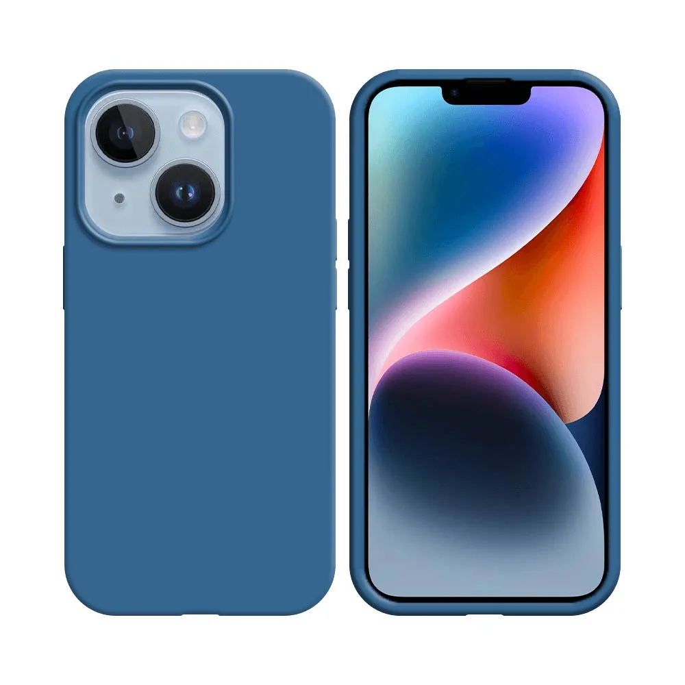 Coque Silicone Compatible pour Apple iPhone 14 Bleu Marine