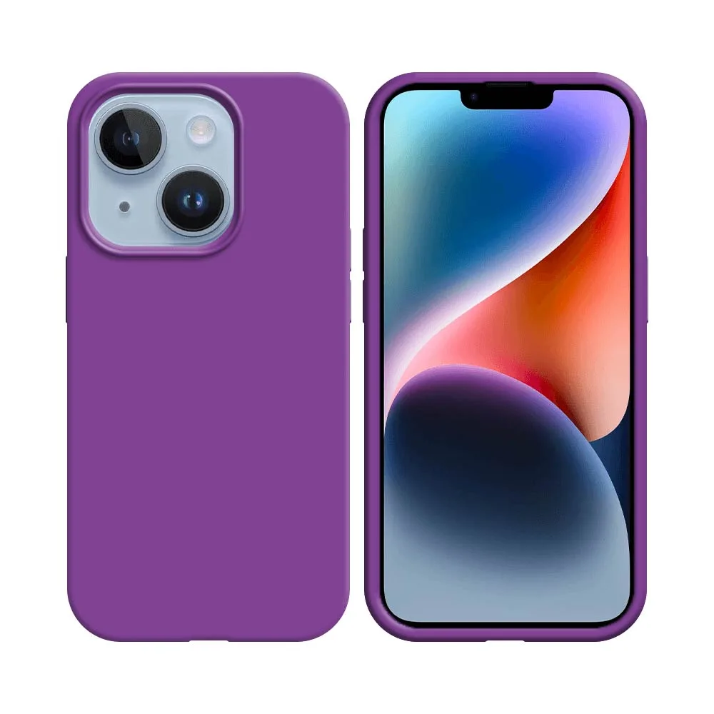 Coque Silicone Compatible pour Apple iPhone 14 Plus Mauve