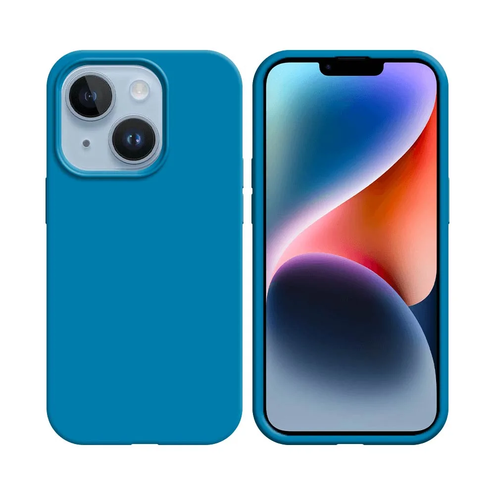 Coque Silicone Compatible pour Apple iPhone 14 Plus Bleu Ciel