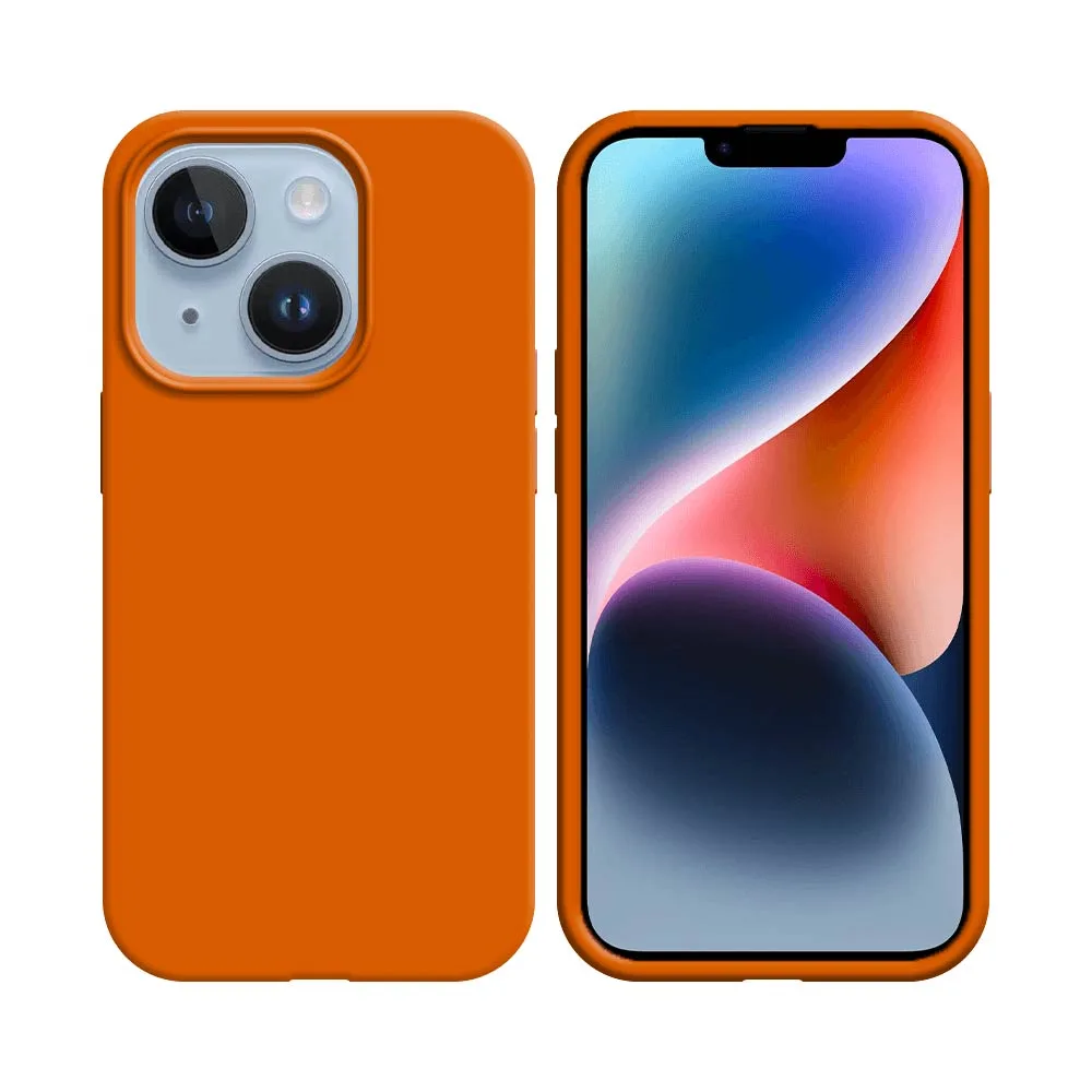 Coque Silicone Compatible pour Apple iPhone 14 Plus Orange