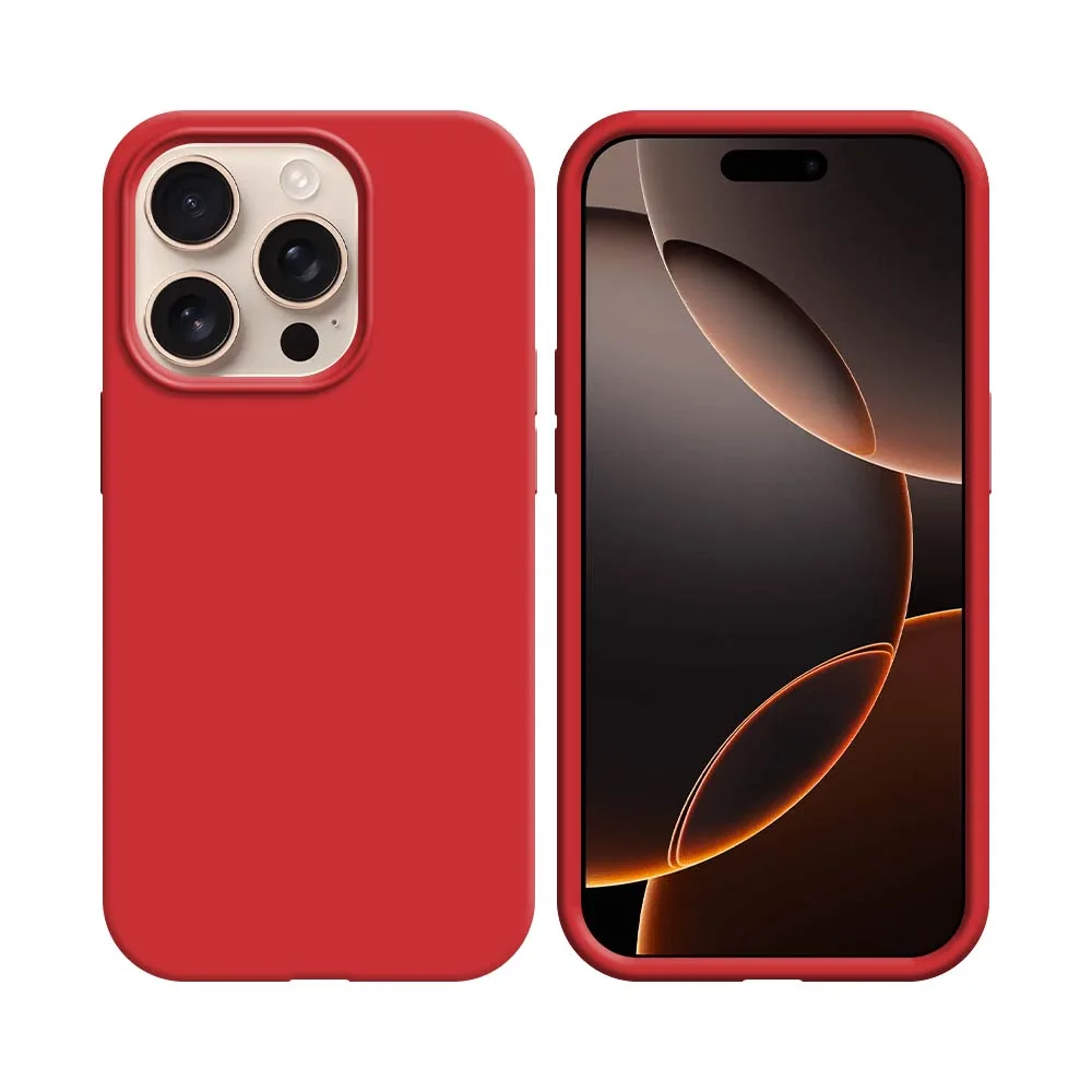 Pack de 10 Coques Silicone Compatible pour Apple iPhone 16 Pro Bulk Rouge — vue 2