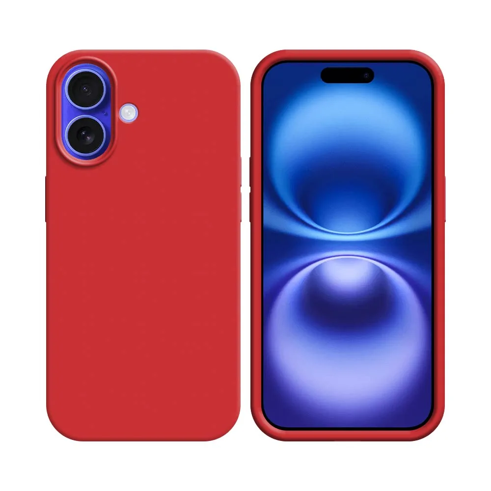 Pack de 10 Coques Silicone Compatible pour Apple iPhone 16 Plus Bulk Rouge