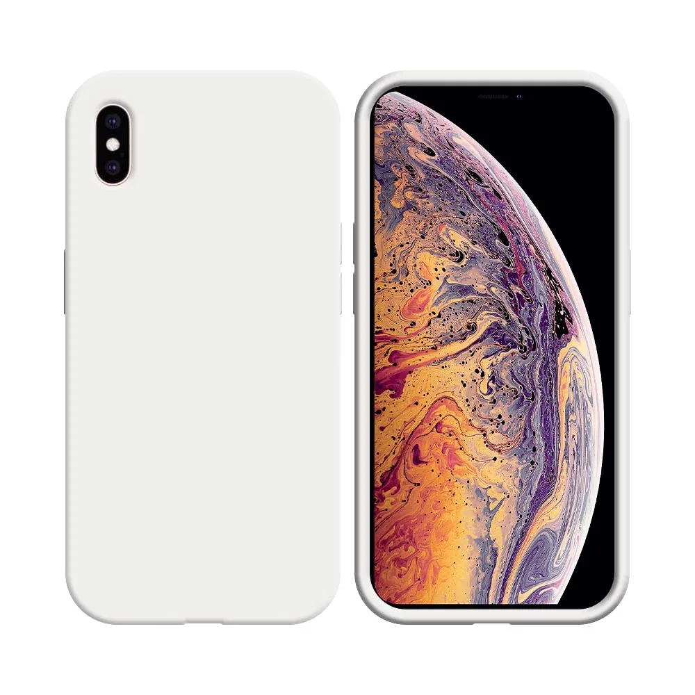 Coque Silicone Compatible pour Apple iPhone X & XS Blanc