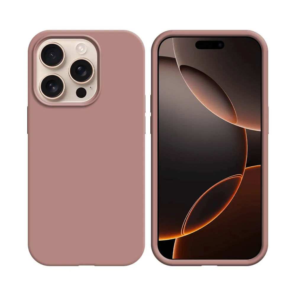 Coque Silicone Compatible pour Apple iPhone 16 Pro Rose