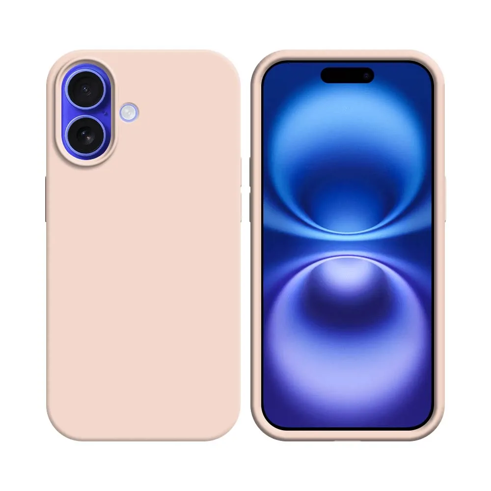 Coque Silicone Compatible pour Apple iPhone 16 Plus Rose Gold