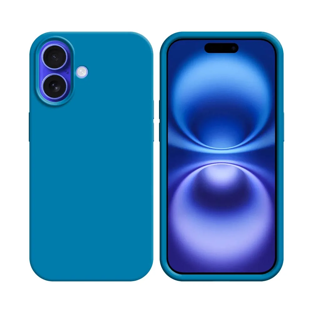 Coque Silicone Compatible pour Apple iPhone 16 Plus Bleu Ciel