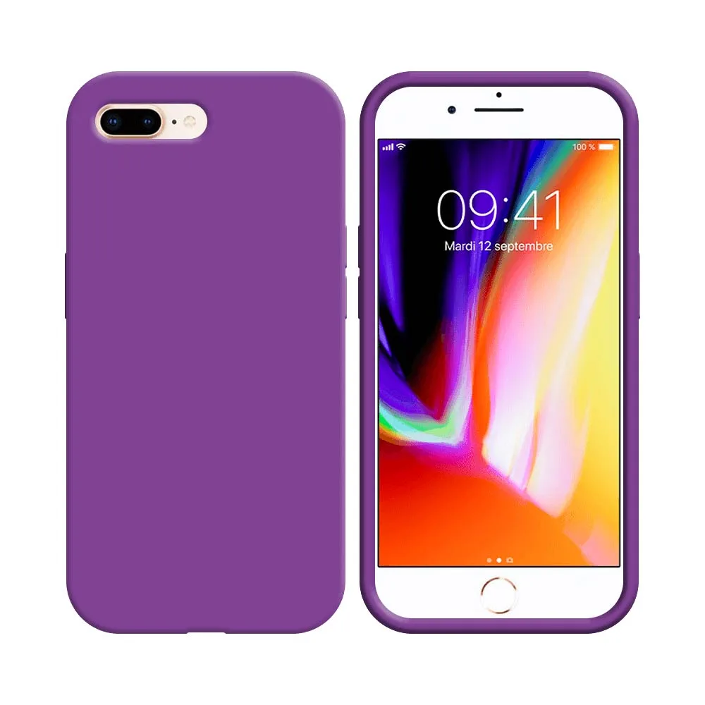 Coque Silicone Compatible pour Apple iPhone 7 Plus & 8 Plus Mauve