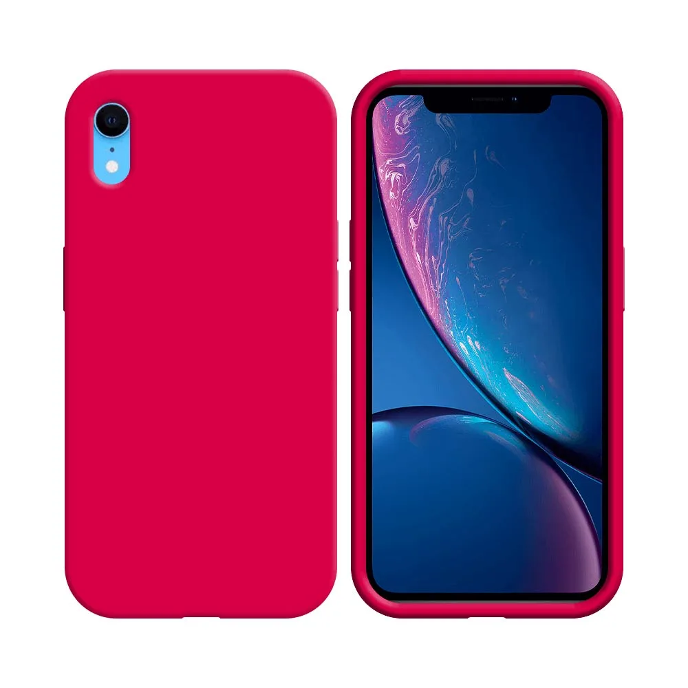 Coque Silicone Compatible pour Apple iPhone XR Rose Vif