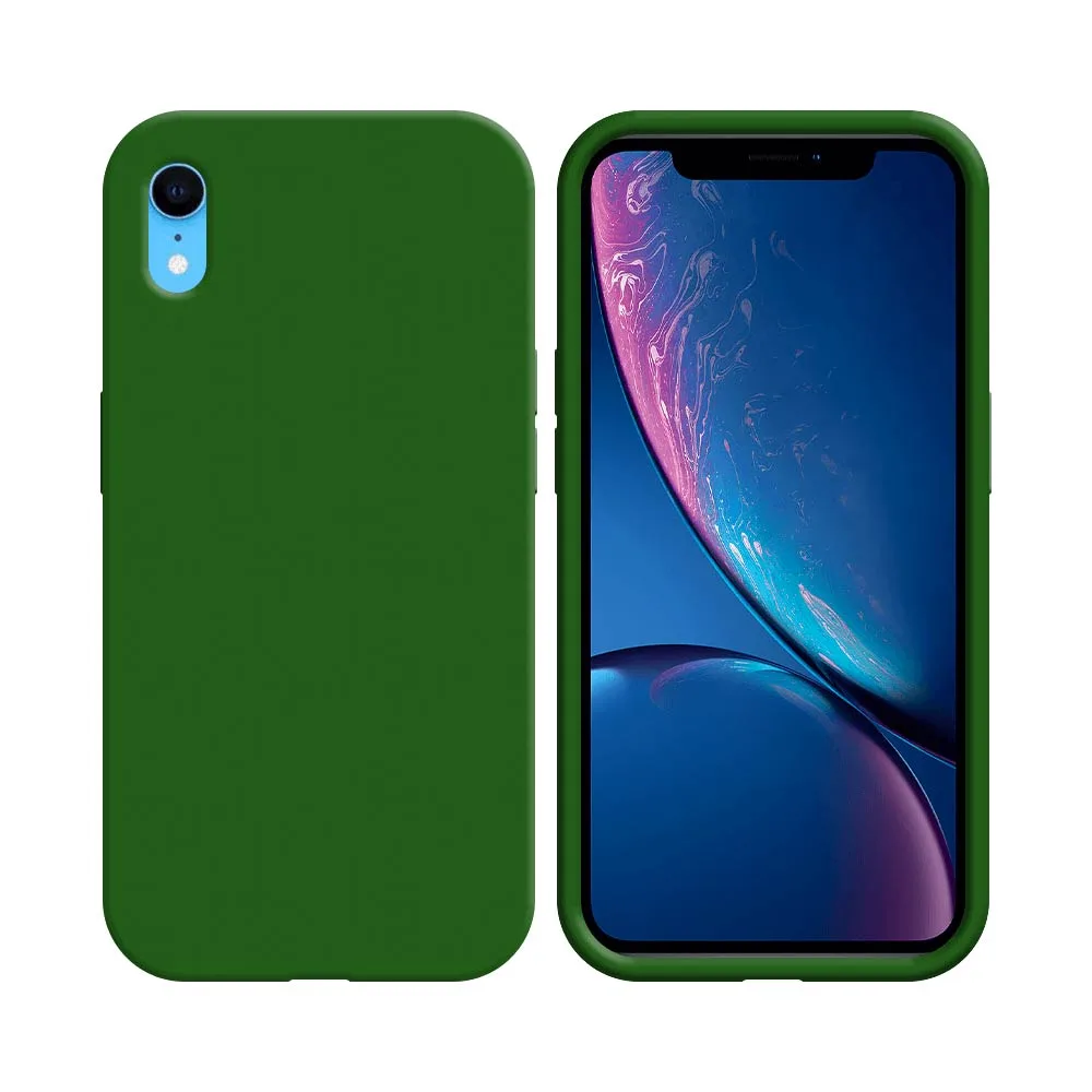 Coque Silicone Compatible pour Apple iPhone XR Vert Foncé
