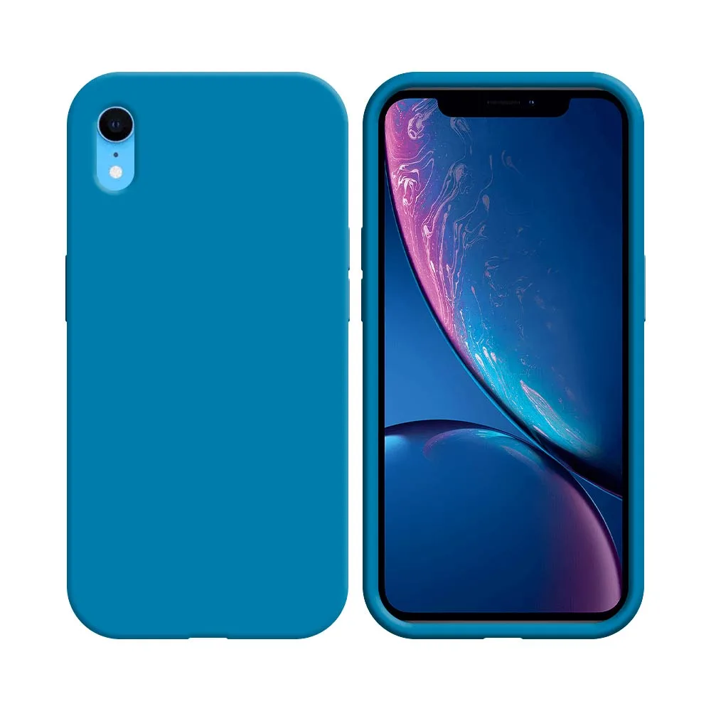 Coque Silicone Compatible pour Apple iPhone XR Bleu Ciel