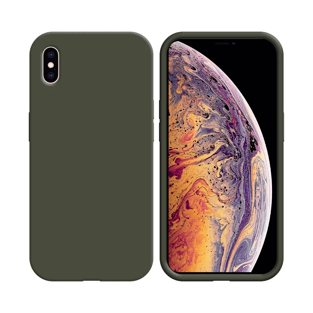 Coque Silicone Compatible pour Apple iPhone XS Max Gris Foncé