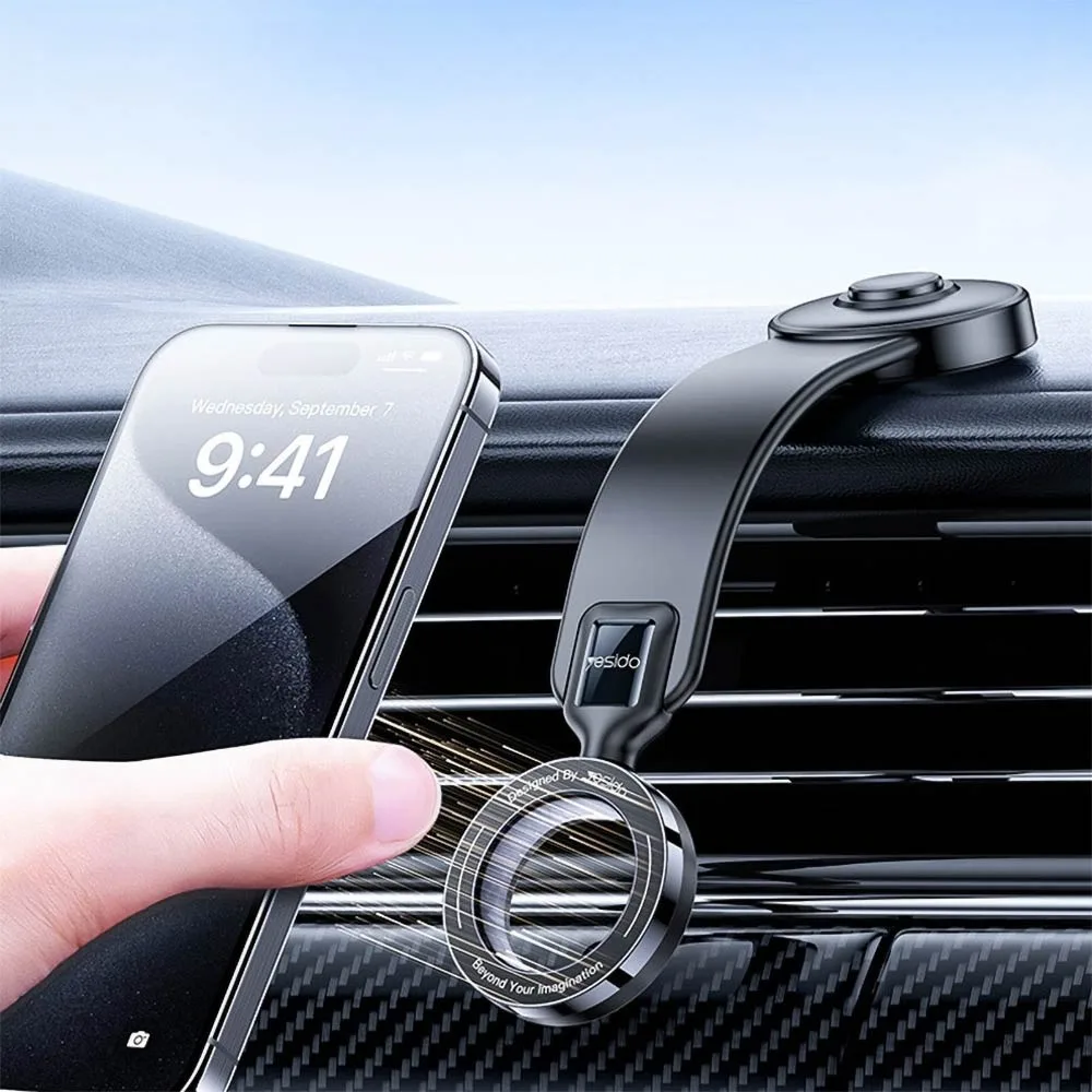 Support Smartphone pour Voiture Yesido C217 Magnétique Noir — vue 2
