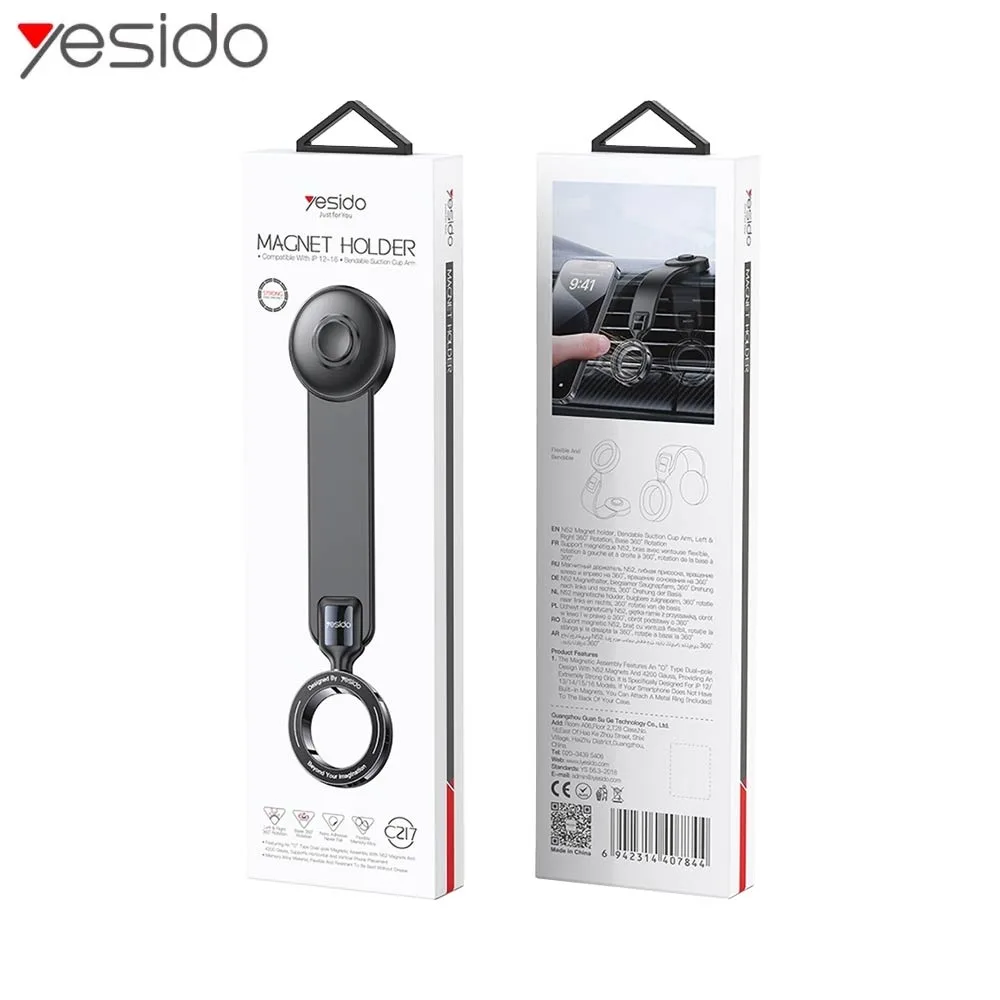 Support Smartphone pour Voiture Yesido C217 Magnétique Noir — vue 3