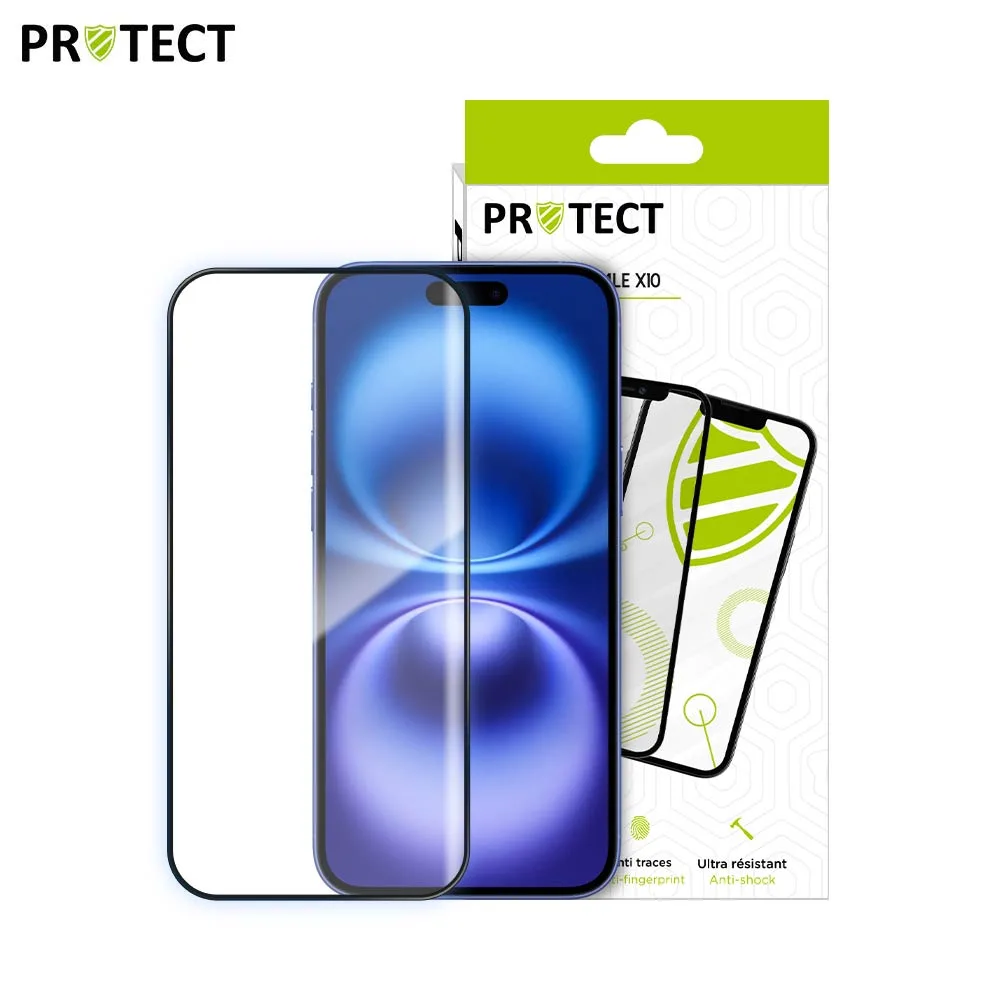 Pack Verre Trempé Intégral PROTECT pour Apple iPhone 16 Plus x10 Noir