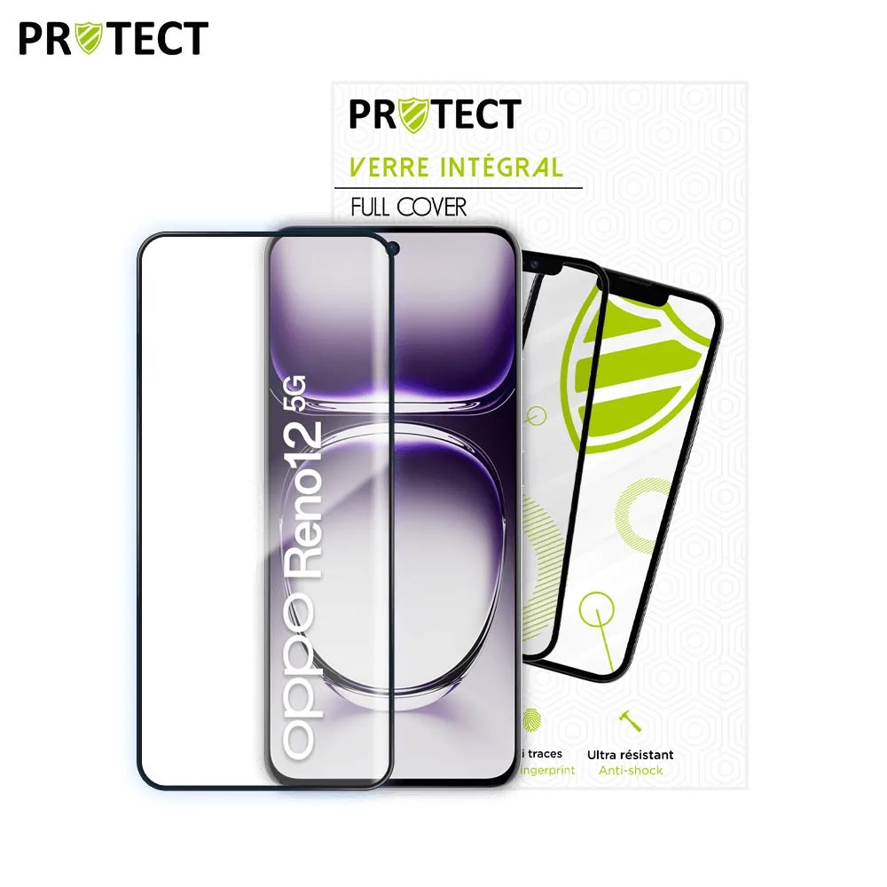 Verre Trempé Intégral PROTECT pour OPPO Reno 12 5G Noir — vue 2