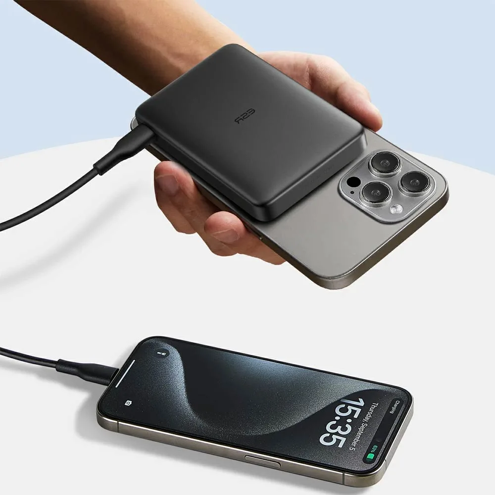 Batterie Externe Power Bank sans Fil Magnétique ESR Qi2 MagSlim 10000mAh Noir — vue 2