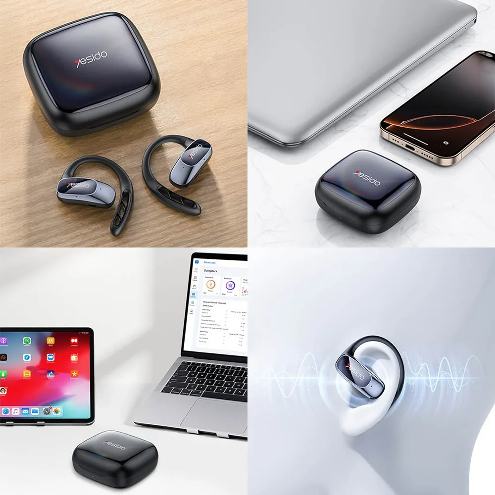 Écouteurs Bluetooth Yesido YSP24 (BT 5.4) Noir — vue 2