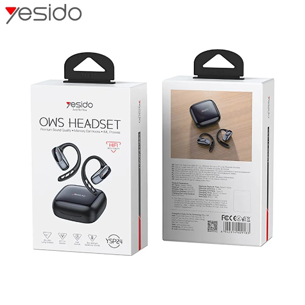 Écouteurs Bluetooth Yesido YSP24 (BT 5.4) Noir — vue 3