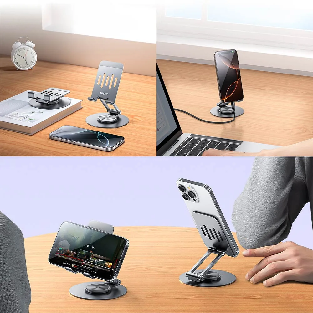 Support pour Smartphone Yesido C299 Rotatif Gris — vue 2