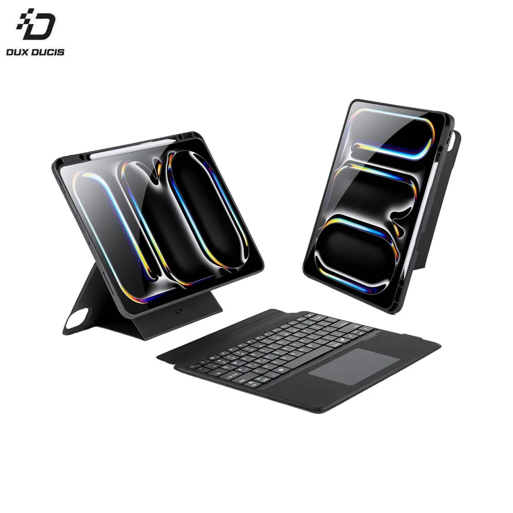 Housse de Protection avec Clavier Rétroéclairé DK Dux Ducis pour Apple iPad Pro 13" M4 (7e génération) AZERTY Noir