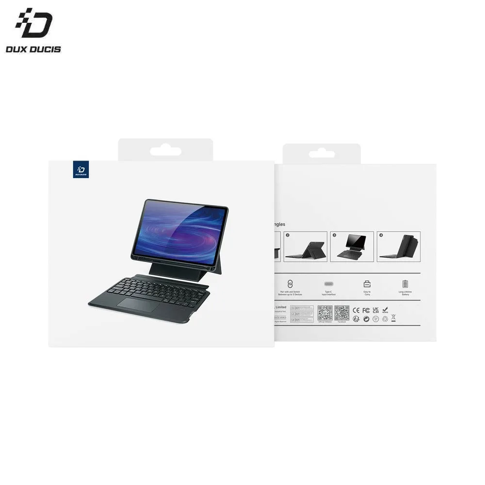 Housse de Protection avec Clavier Rétroéclairé DK Dux Ducis pour Apple iPad Pro 13" M4 (7e génération) AZERTY Noir — vue 2
