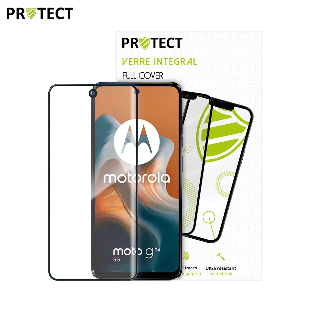 Verre Trempé Intégral PROTECT pour Motorola Moto G34 5G Noir — vue 2
