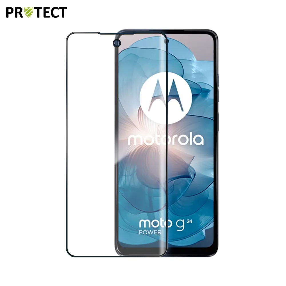 Verre Trempé Intégral PROTECT pour Motorola Moto G24 Power, G24 4G, G04, E14 & G04s Noir — vue 2