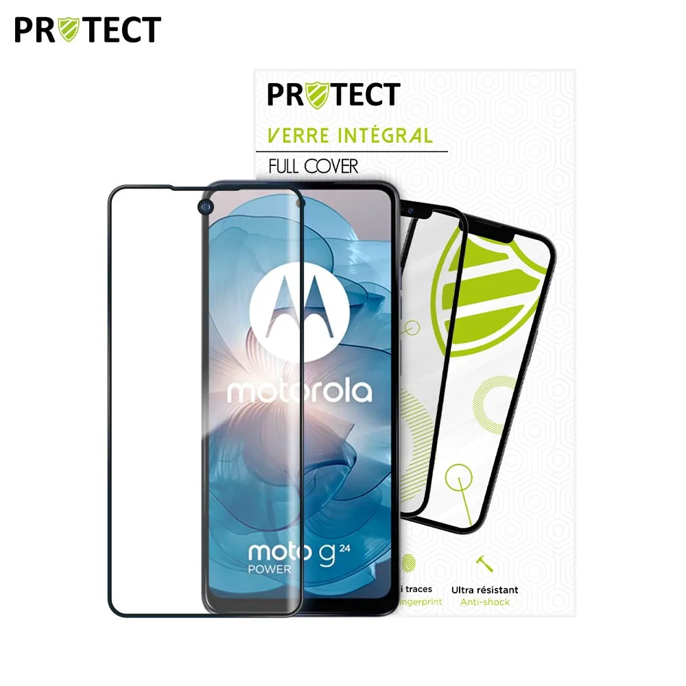 Verre Trempé Intégral PROTECT pour Motorola Moto G24 Power, G24 4G, G04, E14 & G04s Noir