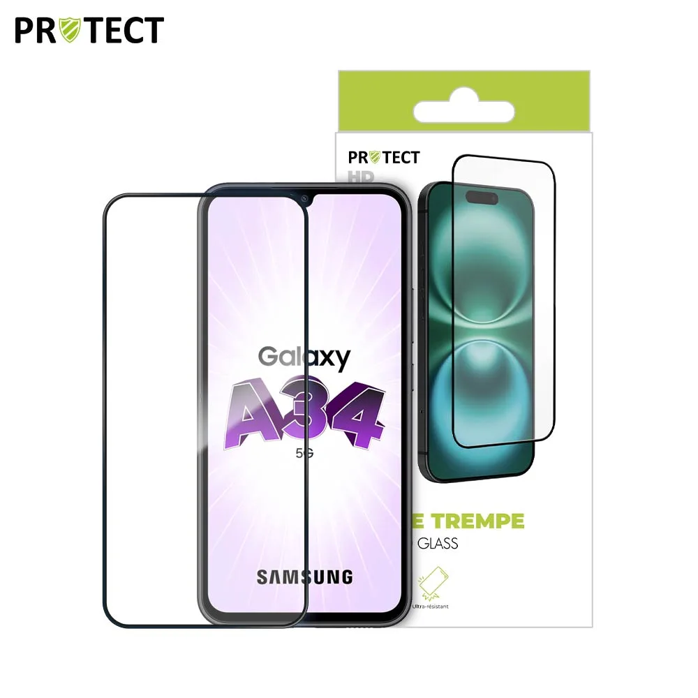 Verre Trempé HD PROTECT pour Samsung Galaxy A34 5G A346 Transparent — vue 3