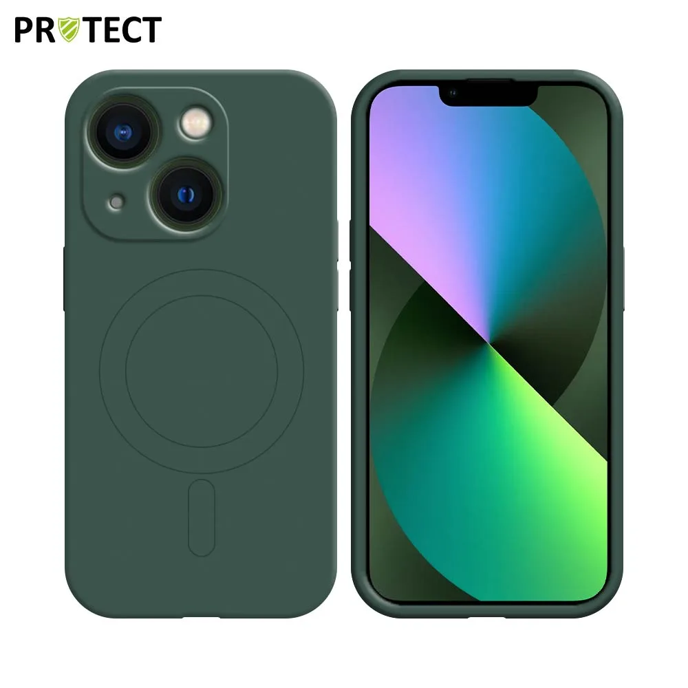 Coque de Protection IZ001 PROTECT pour Apple iPhone 13 Mini MagSafe Vert Foncé