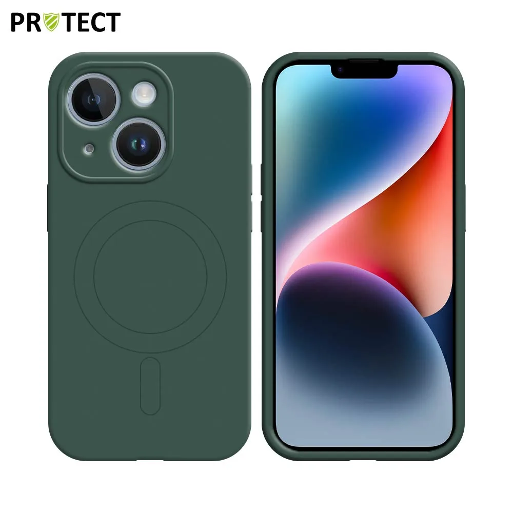 Coque de Protection IZ001 PROTECT pour Apple iPhone 14 Plus MagSafe Vert Foncé